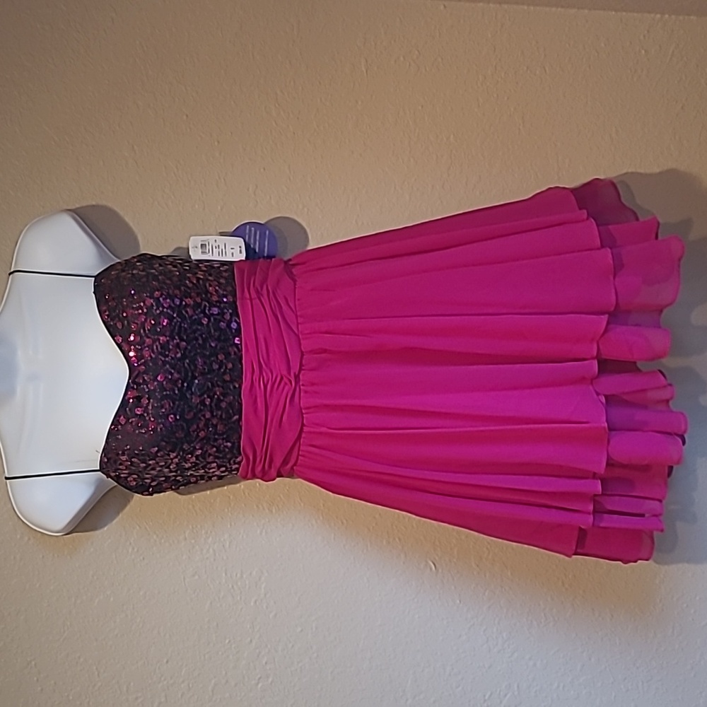 Morgan & Co from Windsor strapless spaghetti strap dress 5 Fushia black